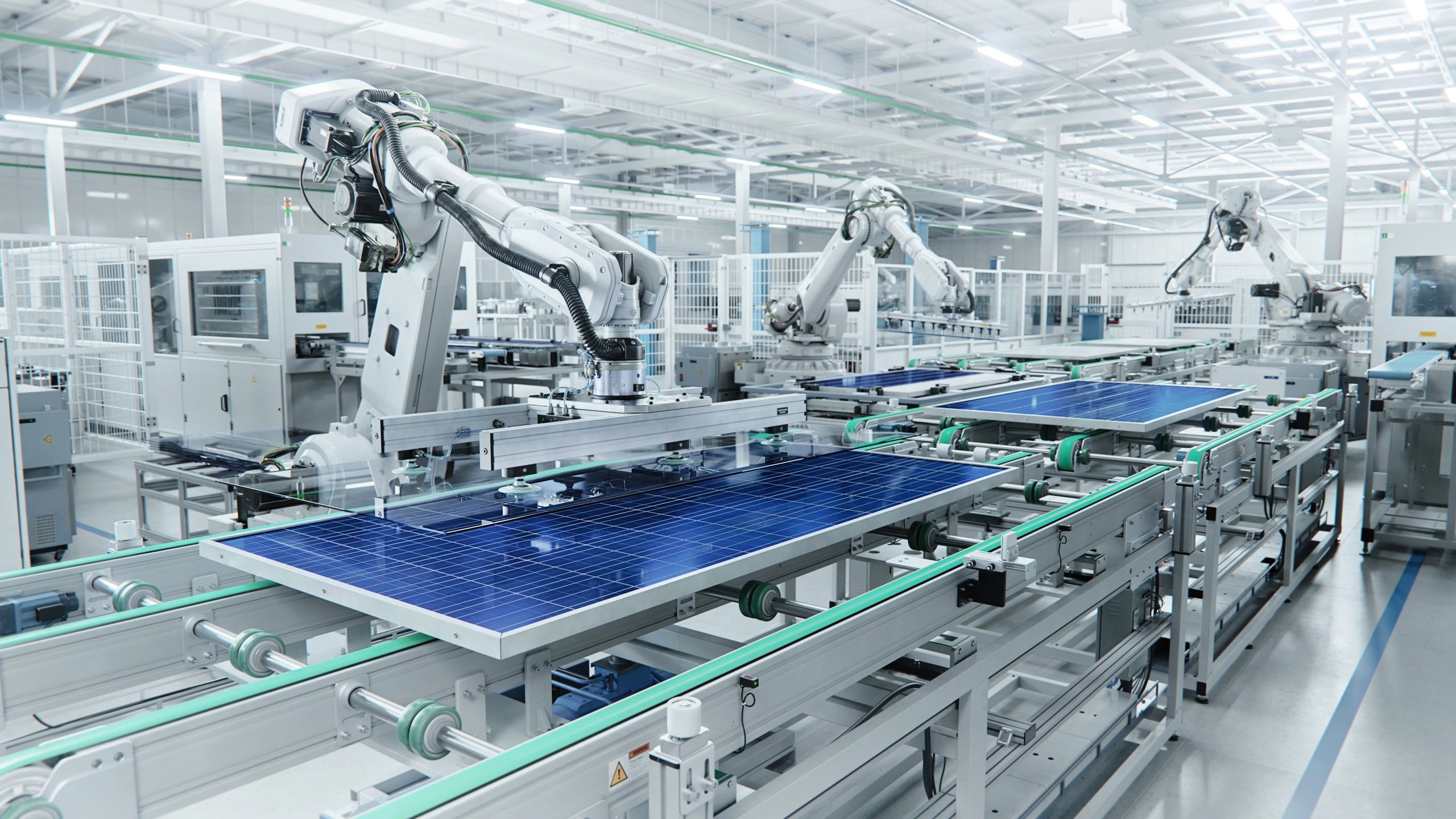 Robotic automation equipment on a modern production line